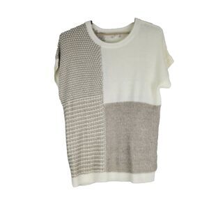 Perch by Blue Pepper Sweater Womens size 1X Beige Taupe Colorblock Knit NWOT